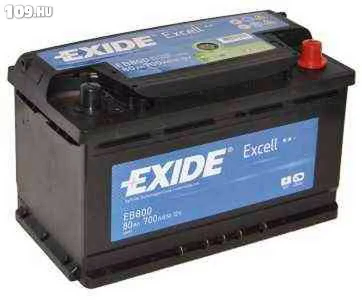 Akkumulátor EXIDE Excell EB802 12V 80Ah jobb+
