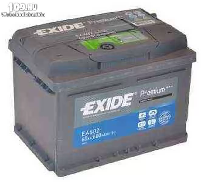 Akkumulátor EXIDE Premium EA602 12V 60Ah jobb+